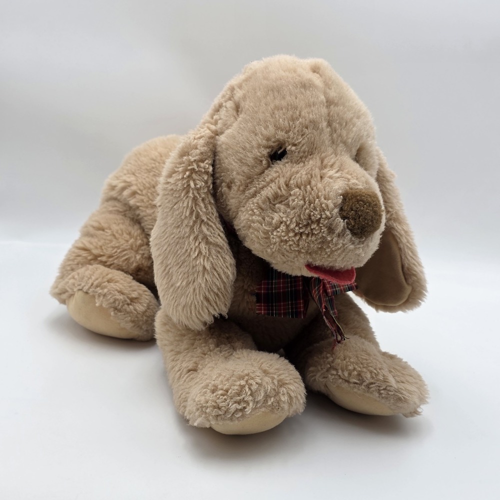GUND Vintage 1992 Large Muttsy Tan Floppy-Eared Dog Stuffed Animal Plush Toy